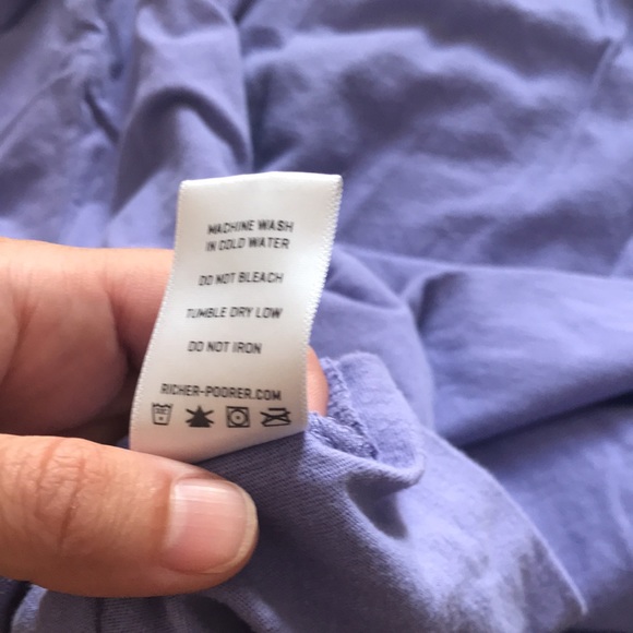 🇺🇸 RICHER POORER | 100% Cotton Long Sleeve Box Cut T-Shirt Purple XS - Picture 6 of 8